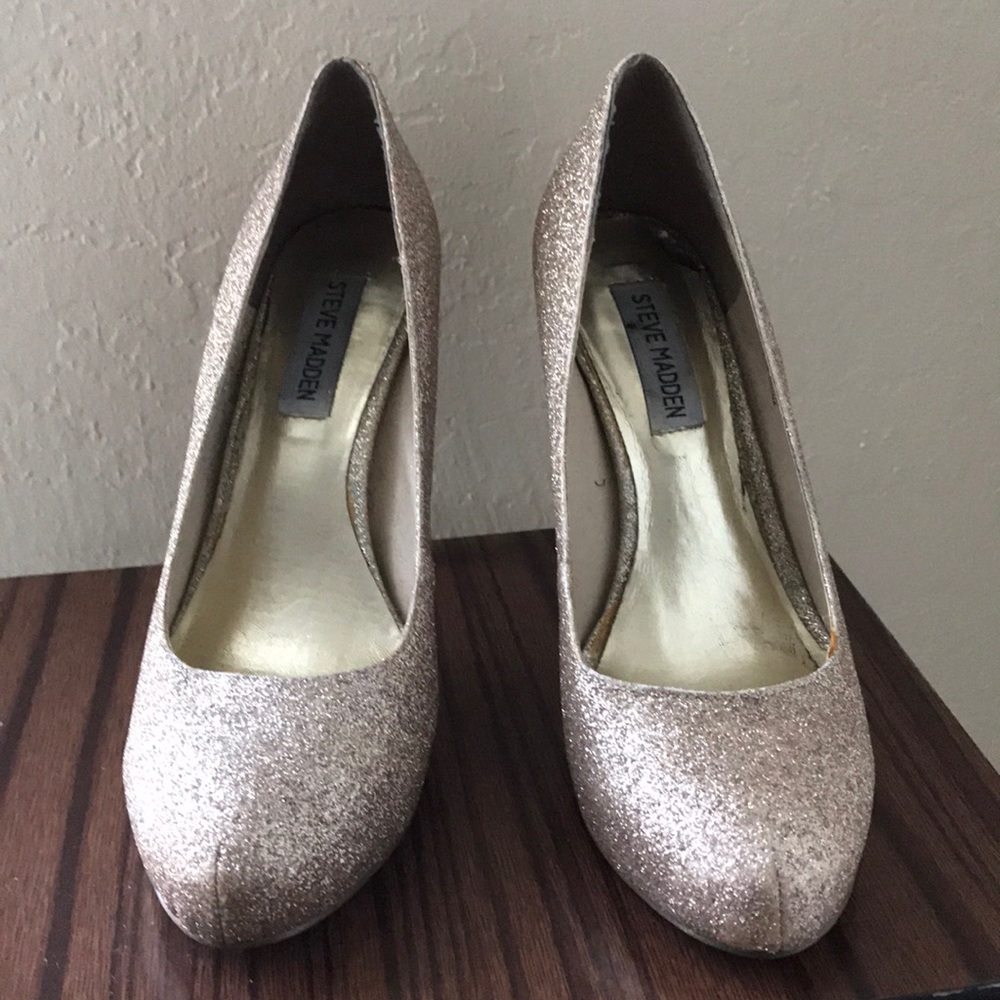 Gold glitter Steve Madden heels